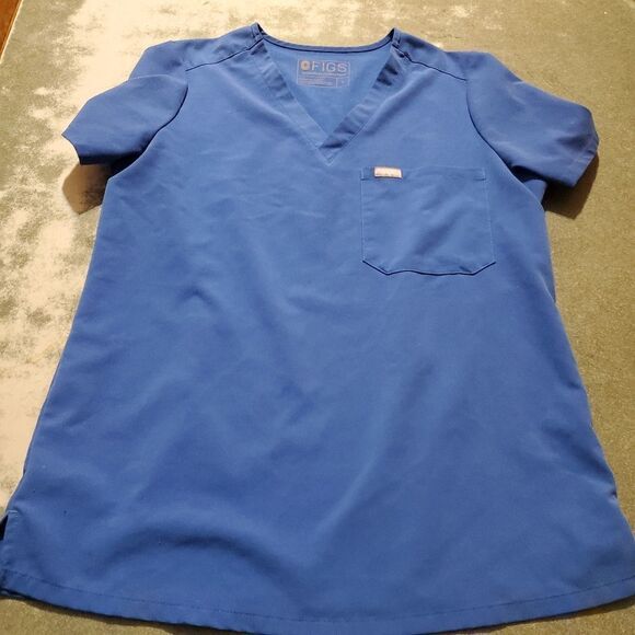 FIG Clothing Catarina One-Pocket Scrub Top in  Blue sz S - Picture 2 of 4